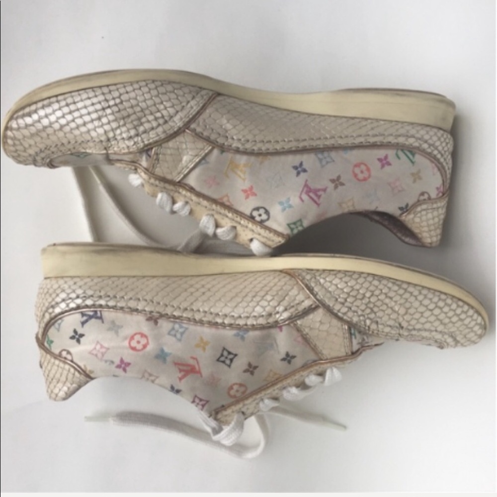Louis Vuitton Logo Snakeskin Multicolor Sneakers 6.5